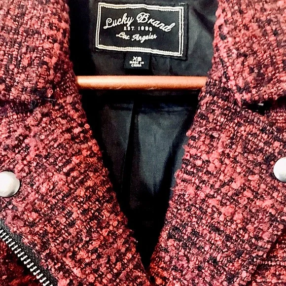 Lucky Brand Textured Tweed Moto Jacket - Picture 6 of 7